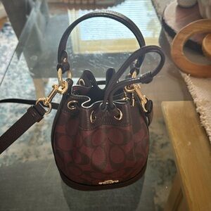 Coach Mini Bucket Bag Burgundy